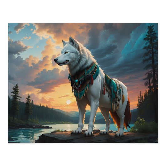 Wolf Guardian Glossy Poster Perfect Poster (Voorkant)