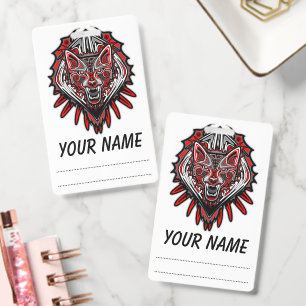 Wolf Haida Tribale Totem Ontwerp Badge