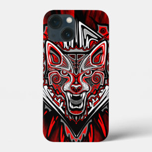 Wolf Haida Tribale Totem Ontwerp iPhone 13 Mini Hoesje