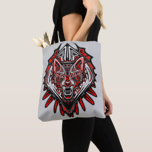 Wolf Haida Tribale Totem Ontwerp Draagtas