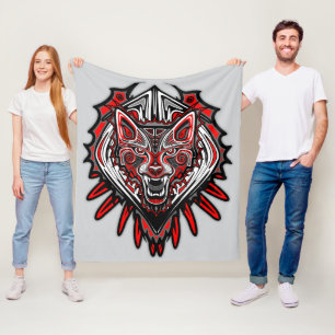 Wolf Haida Tribale Totem Ontwerp Fleece Deken