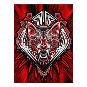 Wolf Haida Tribale Totem Ontwerp Foto Afdruk