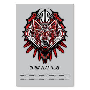 Wolf Haida Tribale Totem Ontwerp Kaart