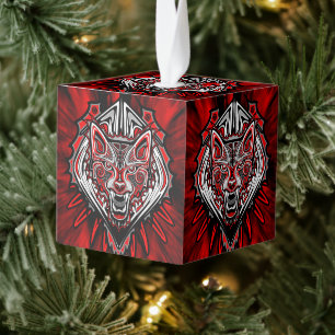 Wolf Haida Tribale Totem Ontwerp Kubus Ornament