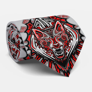 Wolf Haida Tribale Totem Ontwerp Stropdas