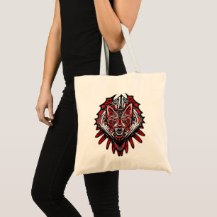 Wolf Haida Tribale Totem Ontwerp Tote Bag
