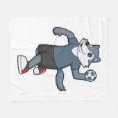 Wolf Handball speler Handball Fleece Deken (Voorkant (Horizontaal))