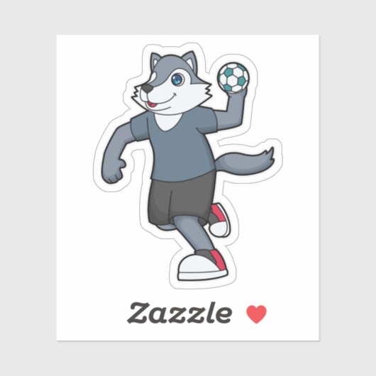 Wolf Handball speler Handball Sticker (Vel)