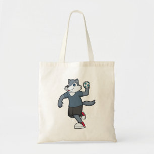 Wolf Handball speler Handball Tote Bag