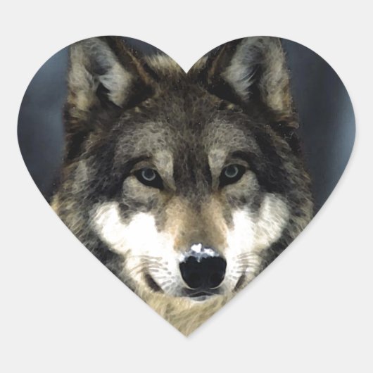 Wolf Hart Sticker (Voorkant)