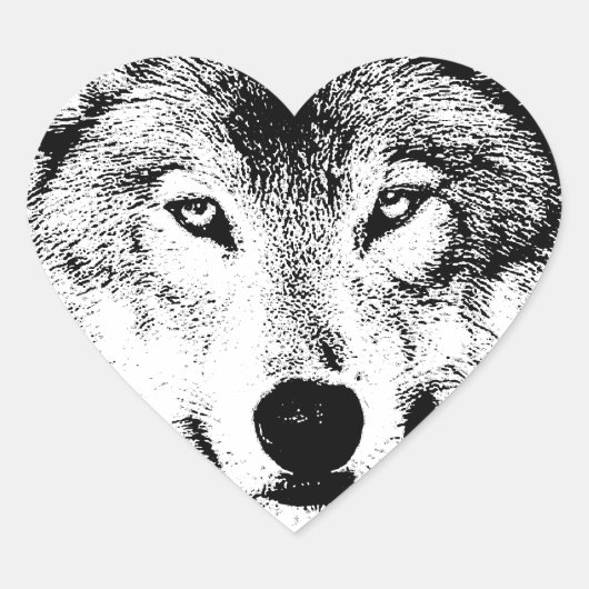 Wolf Hart Sticker (Voorkant)