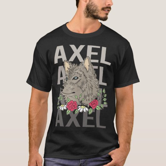 Wolf Head - Axel naam T-shirt (Voorkant)