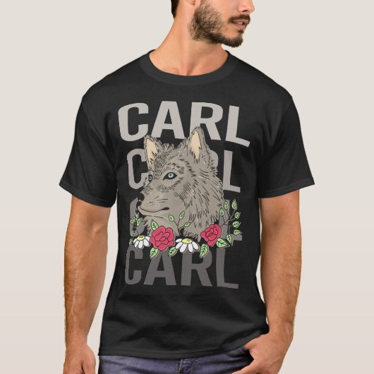 Wolf Head - Carl Naam T-shirt (Voorkant)