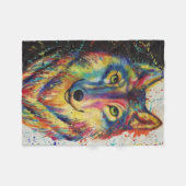 Wolf Head Fleece Blanket Deken (Voorkant (Horizontaal))