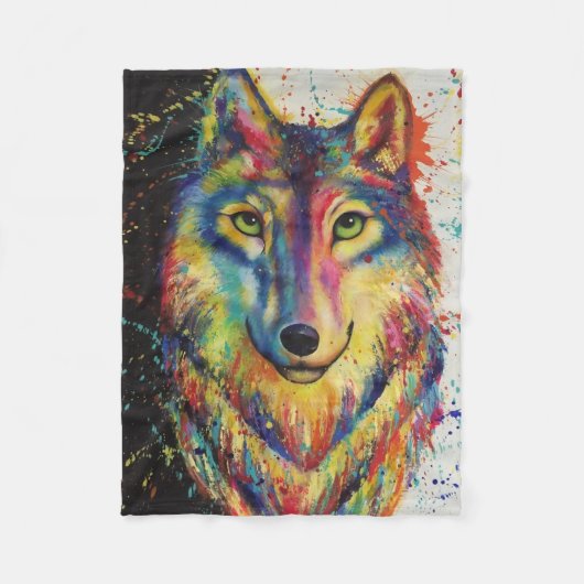 Wolf Head Fleece Blanket Deken (Voorkant)