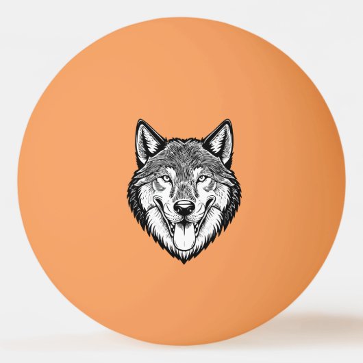 Wolf head from the front pingpongballen (Voorkant)