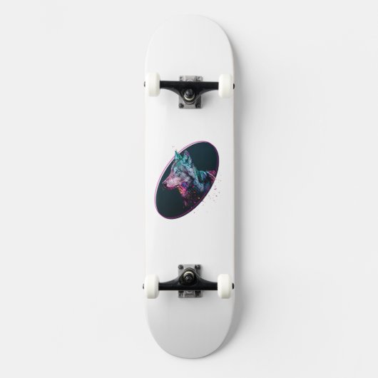 Wolf Head Galaxy Skateboard (Voorkant)