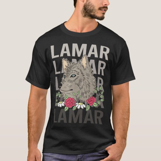 Wolf Head - Lamar naam T-shirt (Voorkant)