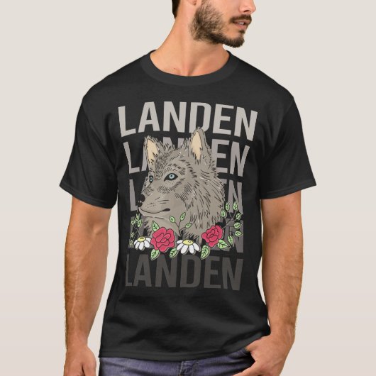 Wolf Head - Landen Naam T-shirt (Voorkant)