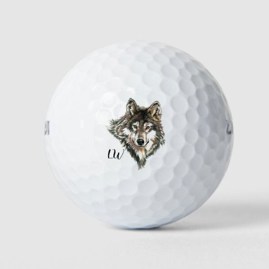 Wolf Head logo Monogram Art Golfballen (Voorkant)