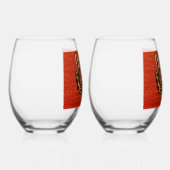 Wolf Head on Red Wijnglas Zonder Voet (Rechts)