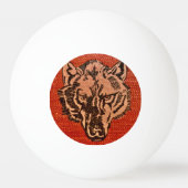 Wolf Head op Red Ping Pong Ball (Voorkant)
