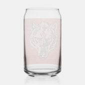 Wolf Head op rode bierblikjes Blikvorm Glas (Achterkant)