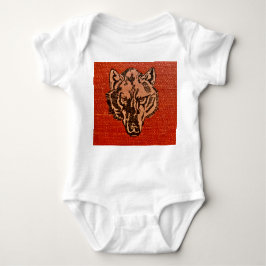 Wolf Head op rood Romper
