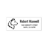 Wolf Head Profile Return Address Rubberstempel (Afrduk)