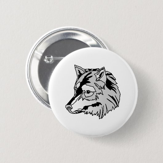 Wolf Head Ronde Button 5,7 Cm (Voorkant /achterkant)