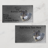 WOLF HEAD sur Carte de visite en acier brossé (Devant / Derrière)