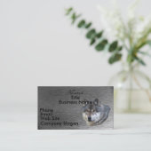 WOLF HEAD sur Carte de visite en acier brossé (Debout devant)