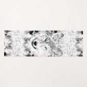 Wolf Head Yoga Mat | Gray Wolf Drawing (Voorkant (horizontaal))