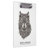 Wolf Head Zwart Illustratie Klembord (Rechts)