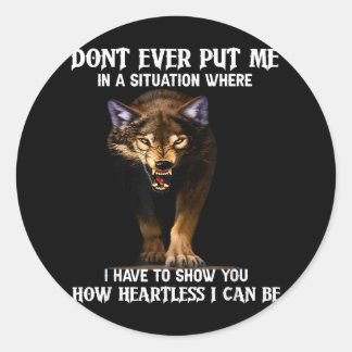 Wolf heeft me nooit in een situatie gebracht waari ronde sticker