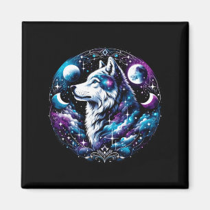 Wolf Hemelse Droom Nacht Huilende Maan Grappige Wo Magneet