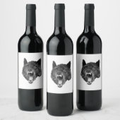 Wolf het neer wijnfles wijn etiket (Flessen)