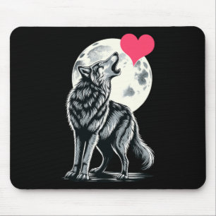Wolf Holding Hart Valentijnsdag Schattige Wolven V Muismat