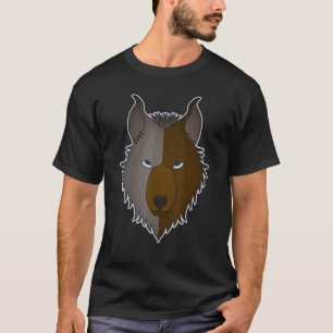 Wolf Hoofd Motief Roofdier Gezicht Afdruk Met Wolf T-shirt