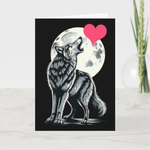 Wolf houdt van Valentijnsdag Schattige Wolven Waar Kaart