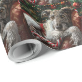 Wolf Hound Hond Kerstfeest Cadeaupapier (Rol Hoek)