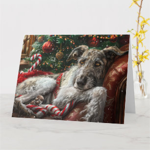 Wolf Hound Hond Kerstfeest Kaart