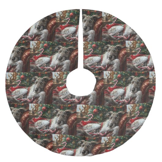 Wolf Hound Hond Kerstfeest Kerstboom Rok (Voorkant)