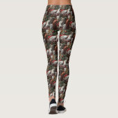 Wolf Hound Hond Kerstfeest Leggings (Achterkant)