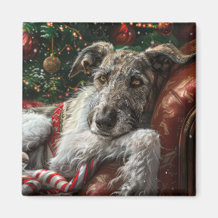 Wolf Hound Hond Kerstfeest Magneet