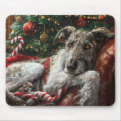 Wolf Hound Hond Kerstfeest Muismat (Voorkant)