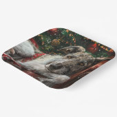 Wolf Hound Hond Kerstfeest Papieren Bordje (Gebogen)