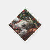 Wolf Hound Hond Kerstfeest Servet (Hoek)