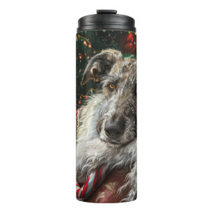 Wolf Hound Hond Kerstfeest Thermosbeker