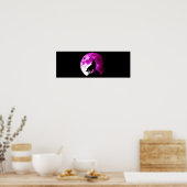 Wolf Howing at Moon Panoramic Poster Print (Cuisine)